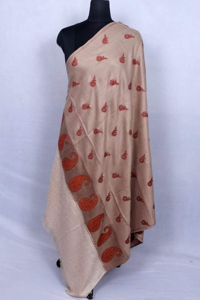 Beige Colour Base With Attractive Sozni Embroidery