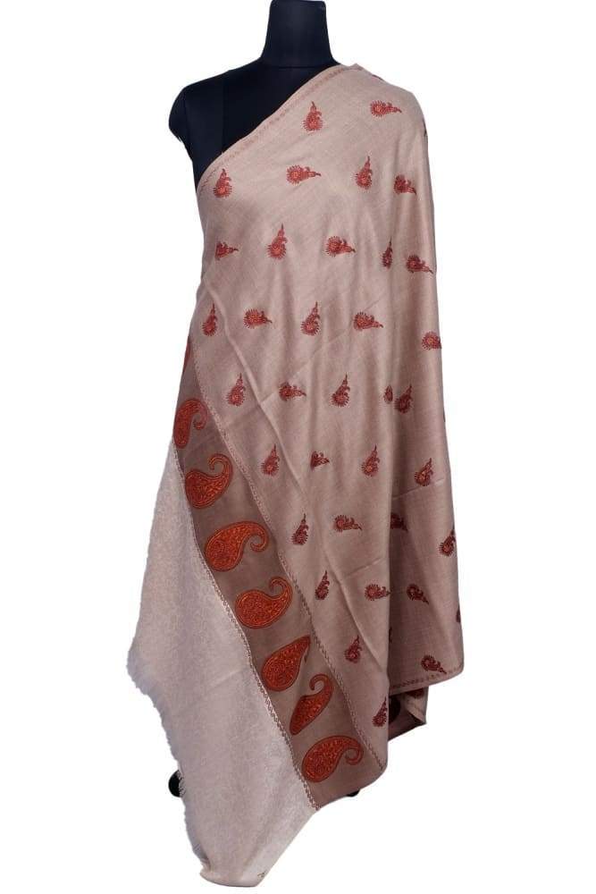 Beige Colour Base With Attractive Sozni Embroidery