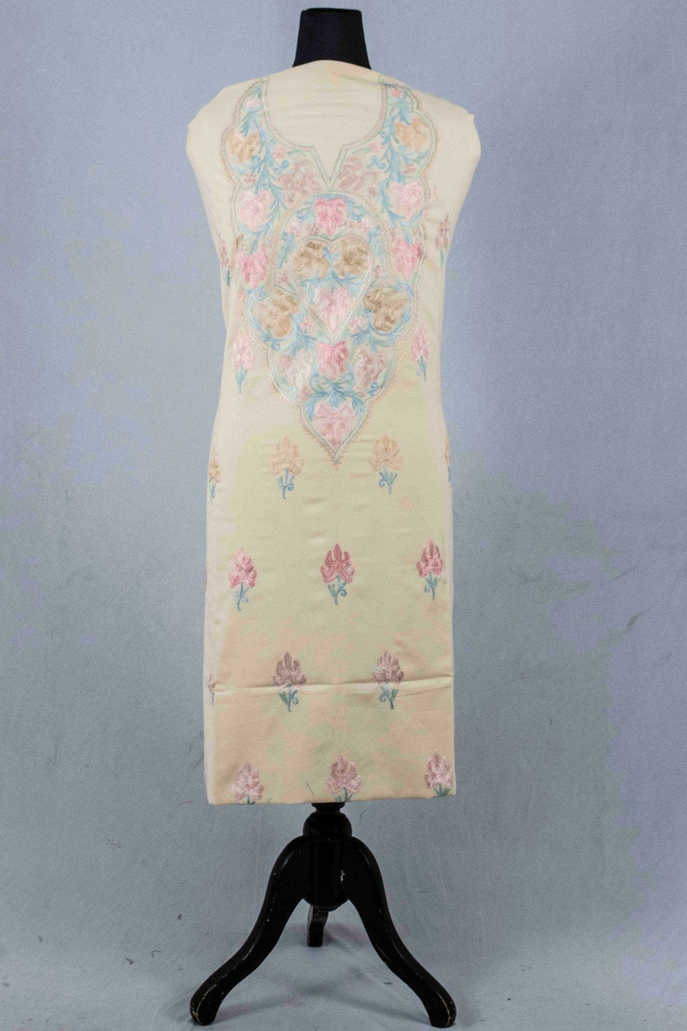 Beige Colour Kashmiri Aari Work Salwar Kameez Exclusive