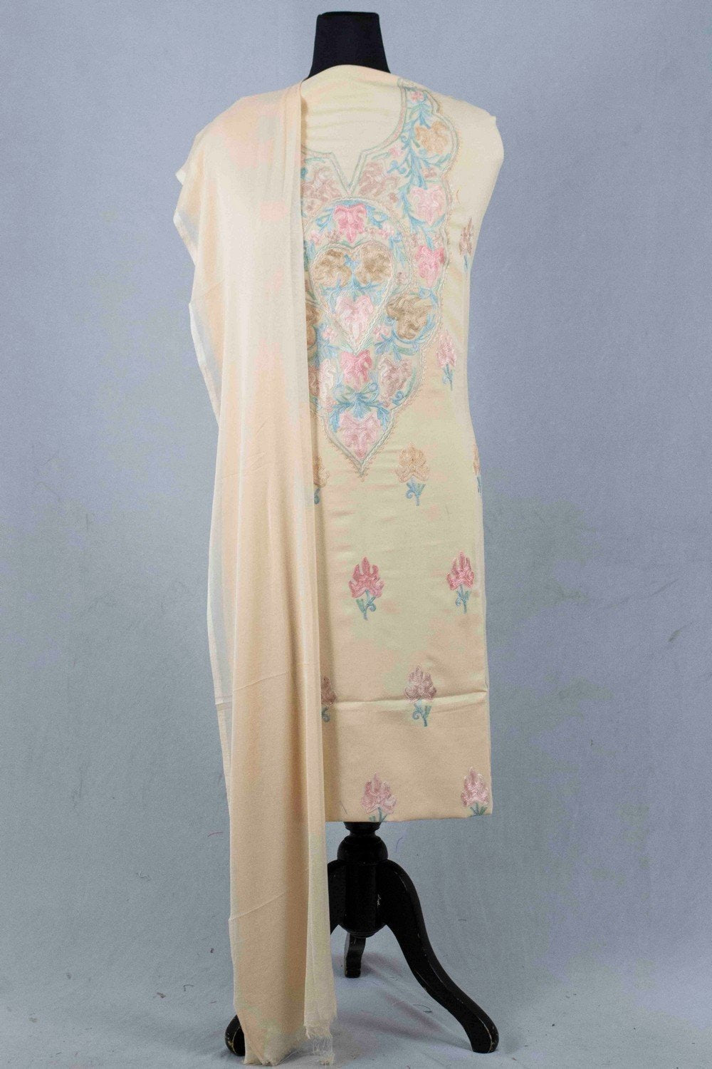 Beige Colour Kashmiri Aari Work Salwar Kameez Exclusive