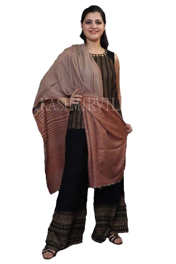 Beige Colour Reversible Shawl With Beautiful One Sided