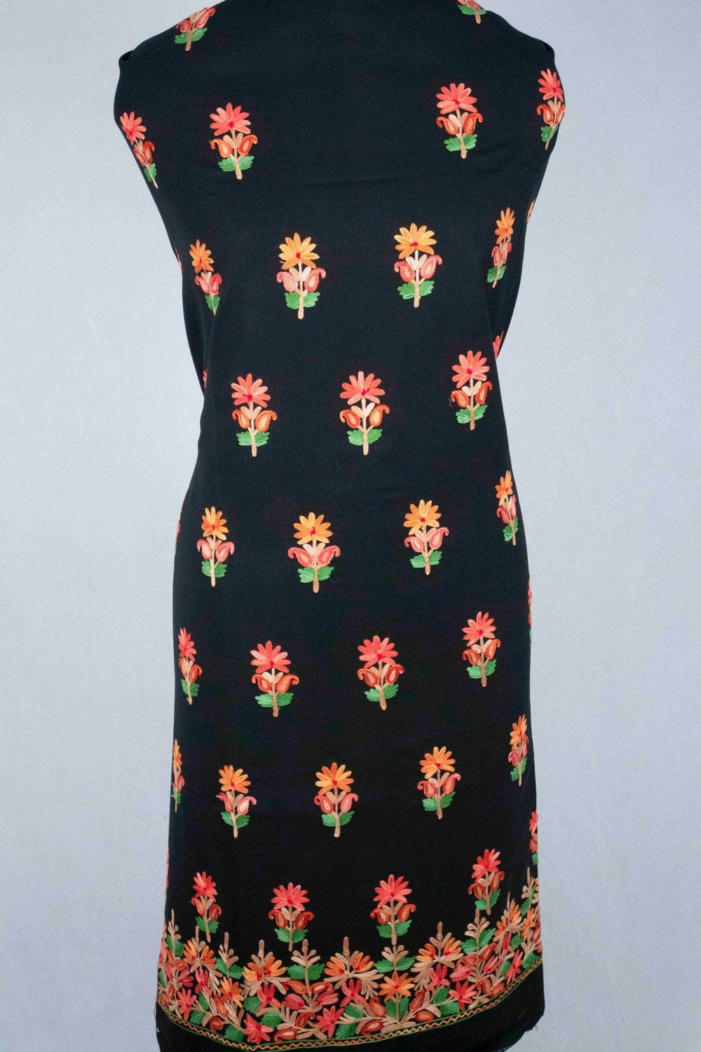 Black Aari Work Salwar Kameez With Zari Neckline Embroidery