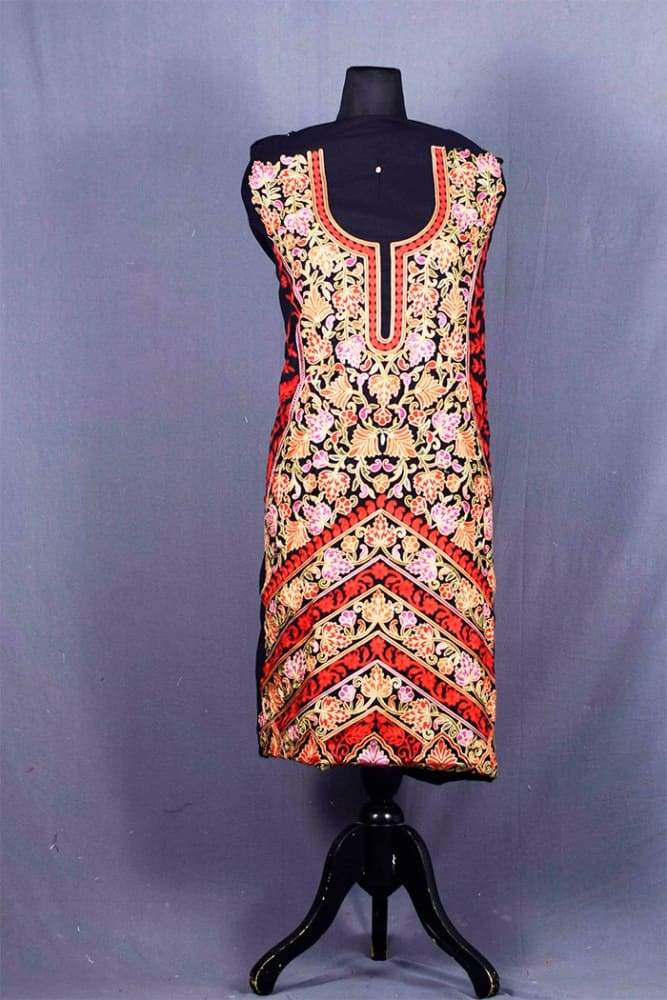 Black Color Patterned Kashmiri Aari Work Ladies Salwar