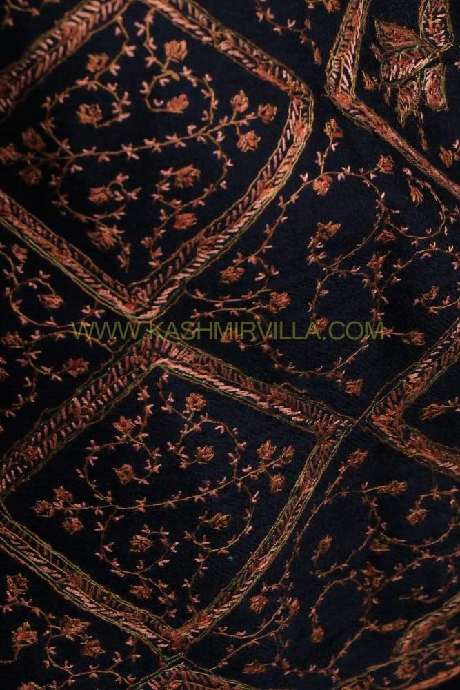 Black Colour Base With Attractive Sozni Embroidered Jaal