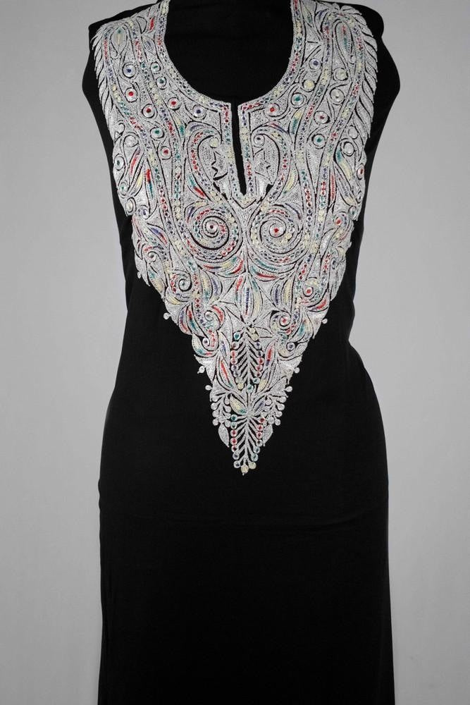 Black Colour Kashmiri Tilla Aari Work Salwar Kameez