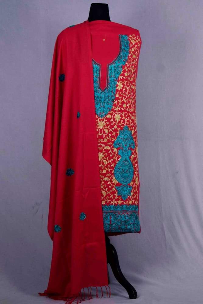 Blood Red Colour Suit With Beautiful Concept Of Aari