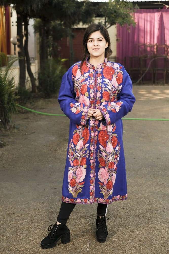 Blue Colour Aari Work Embroidered Jacket With New Designer