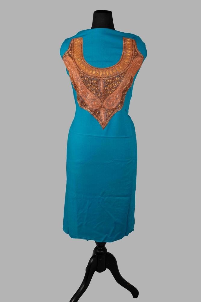 Blue Colour Kashmiri Tilla Aari Work Salwar Kameez