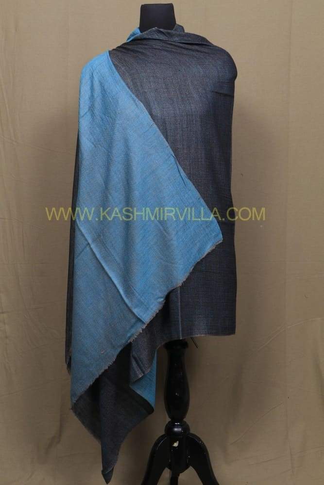 Blue And Turquoise Colour Reversible Pashmina Shawl.