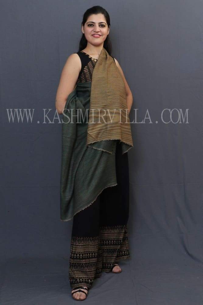 BottleGreen And Brown Colour Reversible Shawl