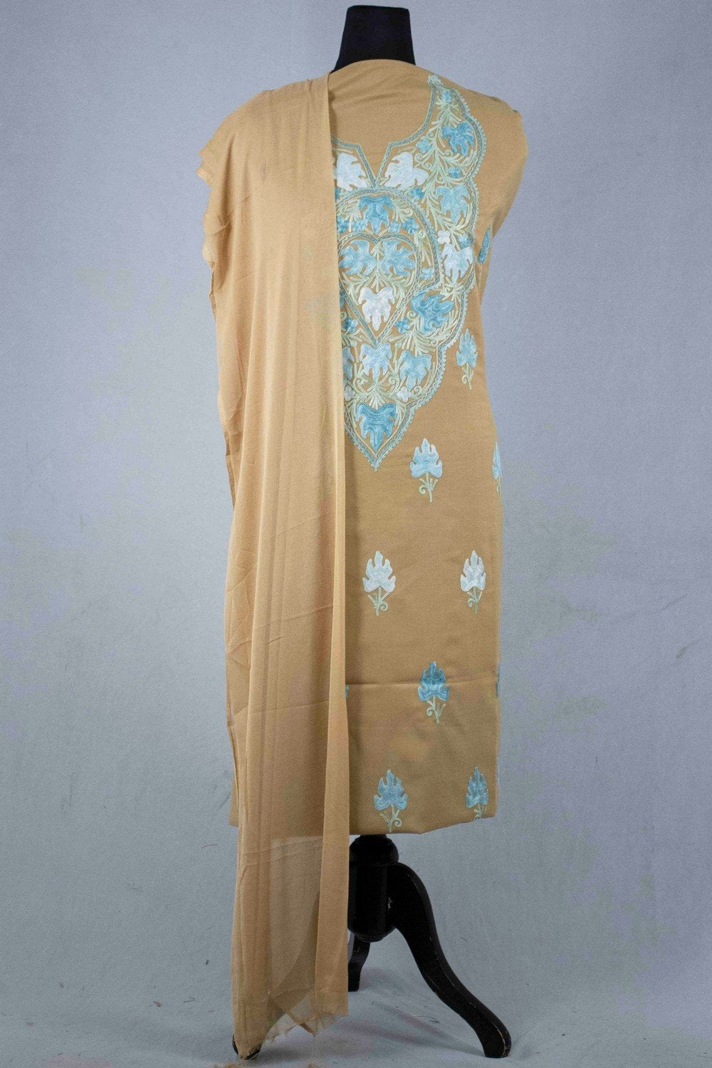Brown Colour Kashmiri Aari Work Salwar Kameez Exclusive