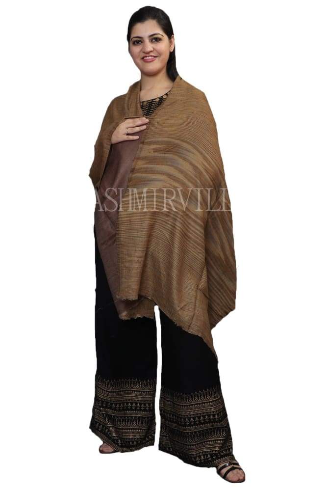 Brown Colour Reversible Shawl With Beautiful One Sided