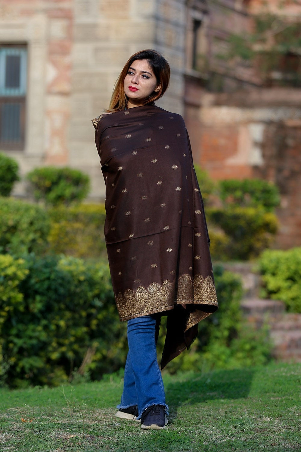 BROWN SHAWL DEFINES ROYAL AND LUXURIOUS EXTREMELY