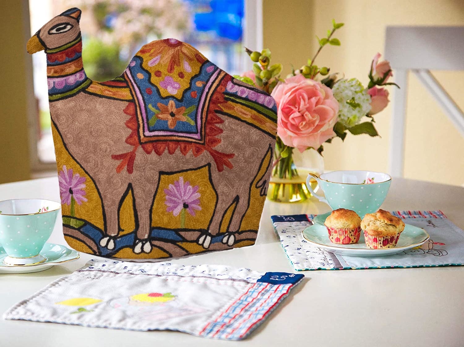 Camel Style Kashmiri Hand Embroidered Tea Cosy 12’’