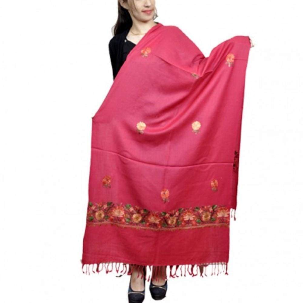 Carrot Colour Aari Work Embroidered Stole With New Designer