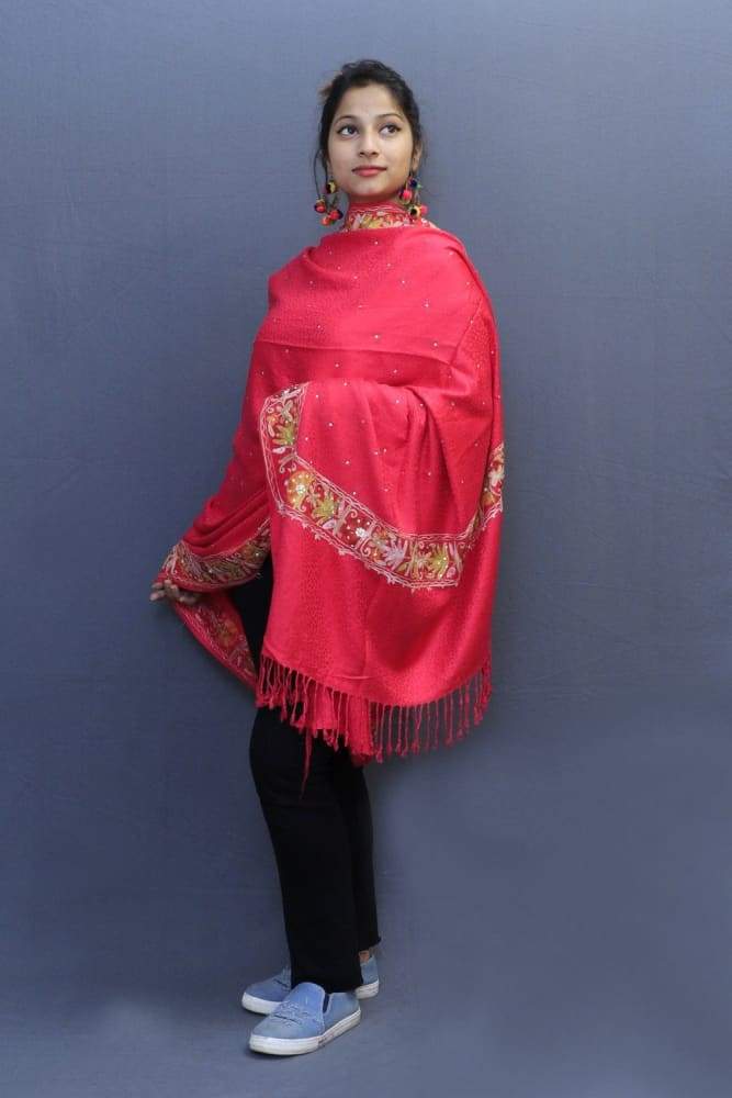 Carrot Colour Delicate Wrap With Four Sided Border