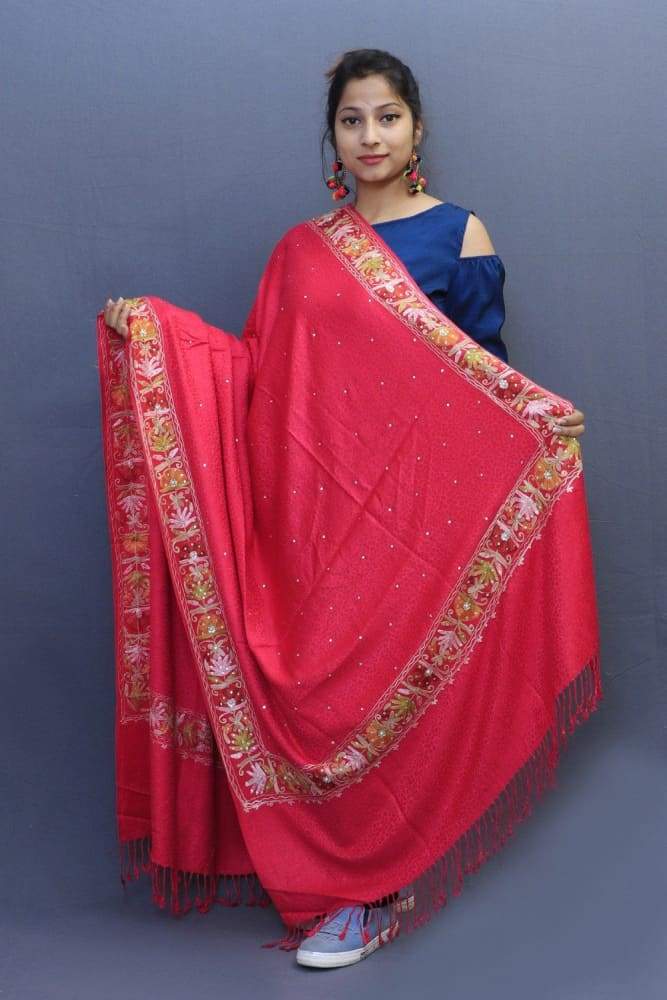 Carrot Colour Delicate Wrap With Four Sided Border