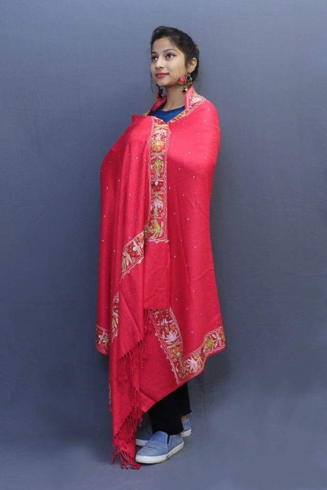 Carrot Colour Delicate Wrap With Four Sided Border