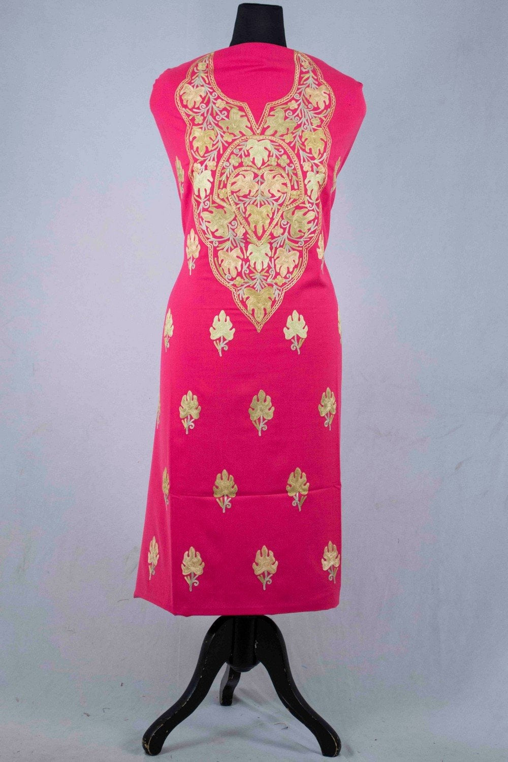 Carrot Colour Kashmiri Aari Work Salwar Kameez Exclusive