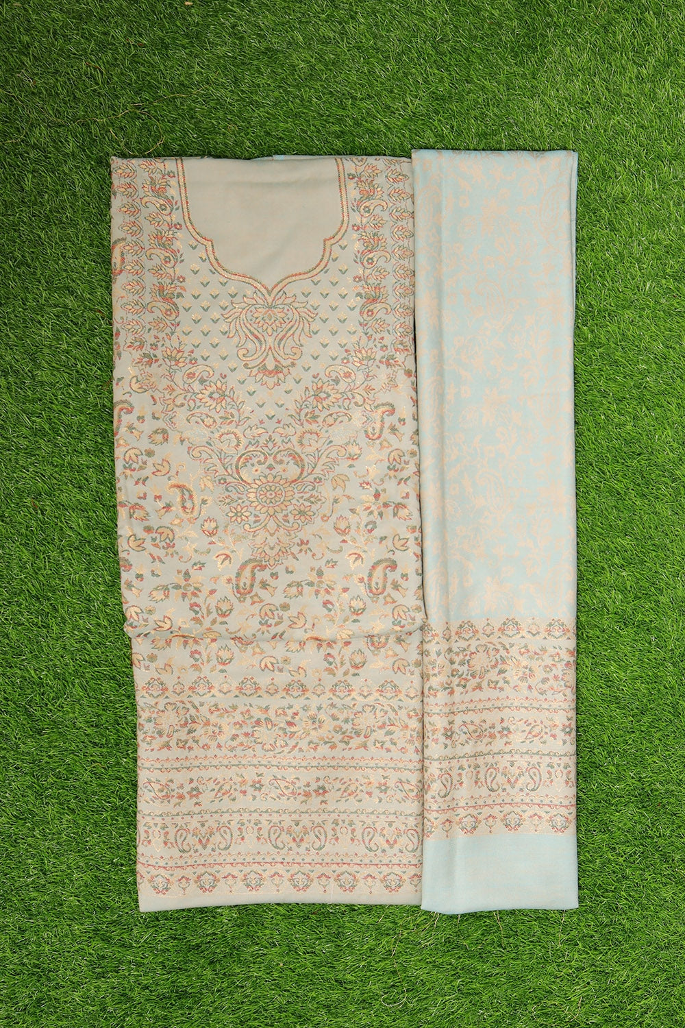 Charismatic Pistachio Green Colour Cotton Zari Kani Stole
