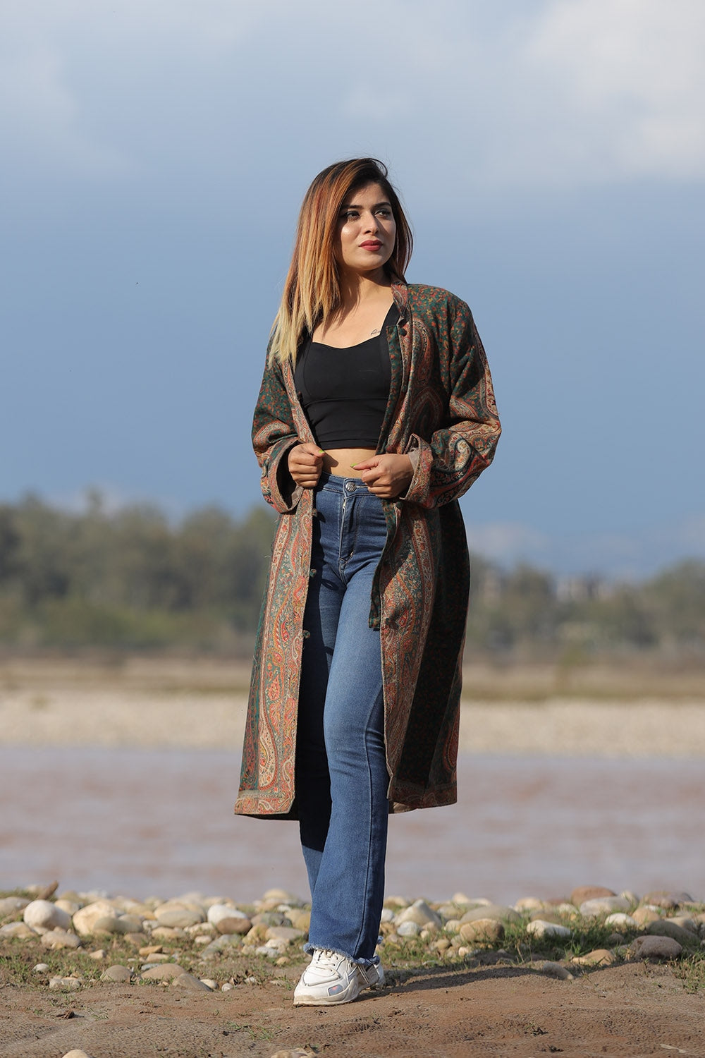 CHARISMATIC VEGGIE GREEN Colour Kani Jacket Along With New