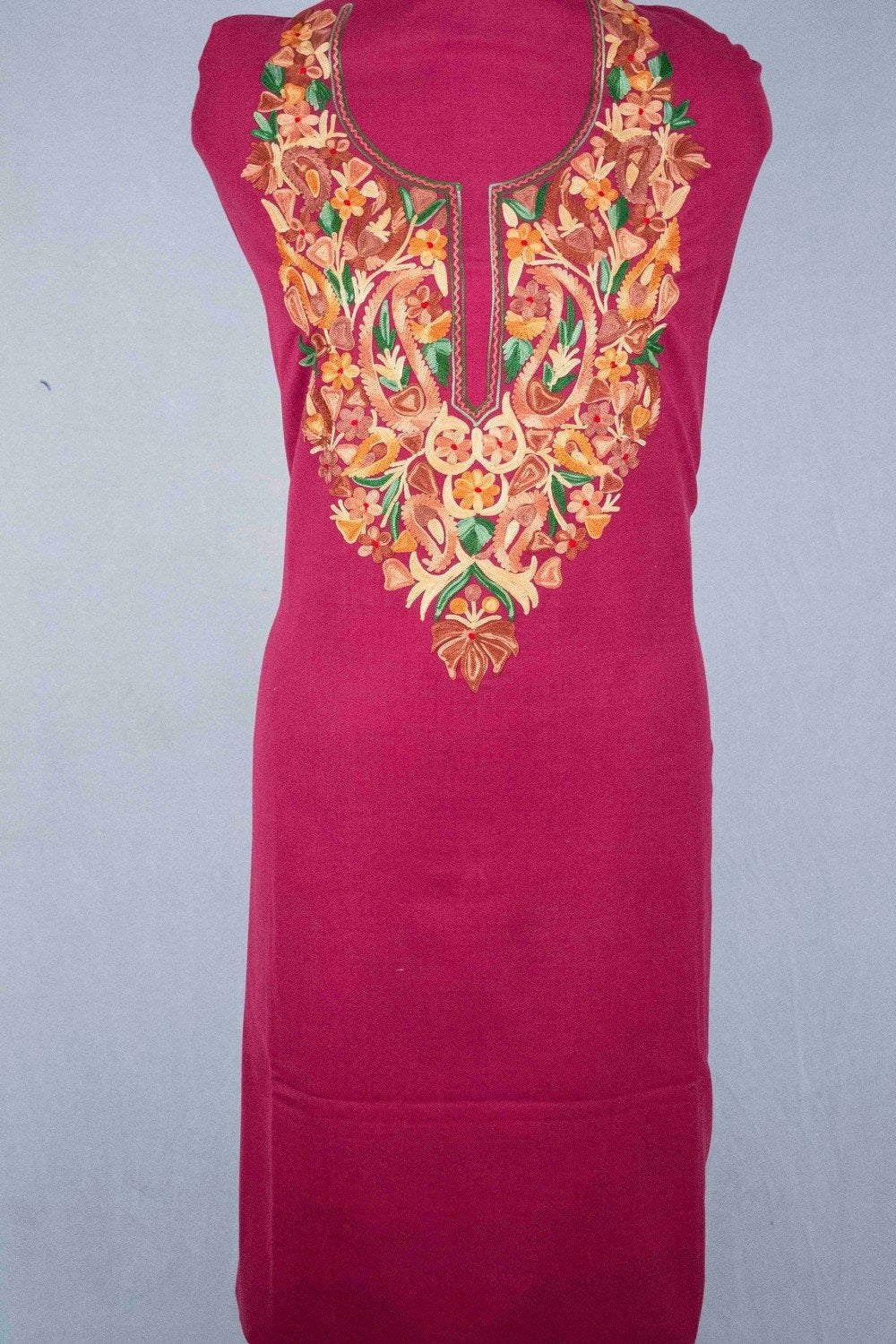 Dark Pink Colour Aari Work Salwar Kameez With Blooming