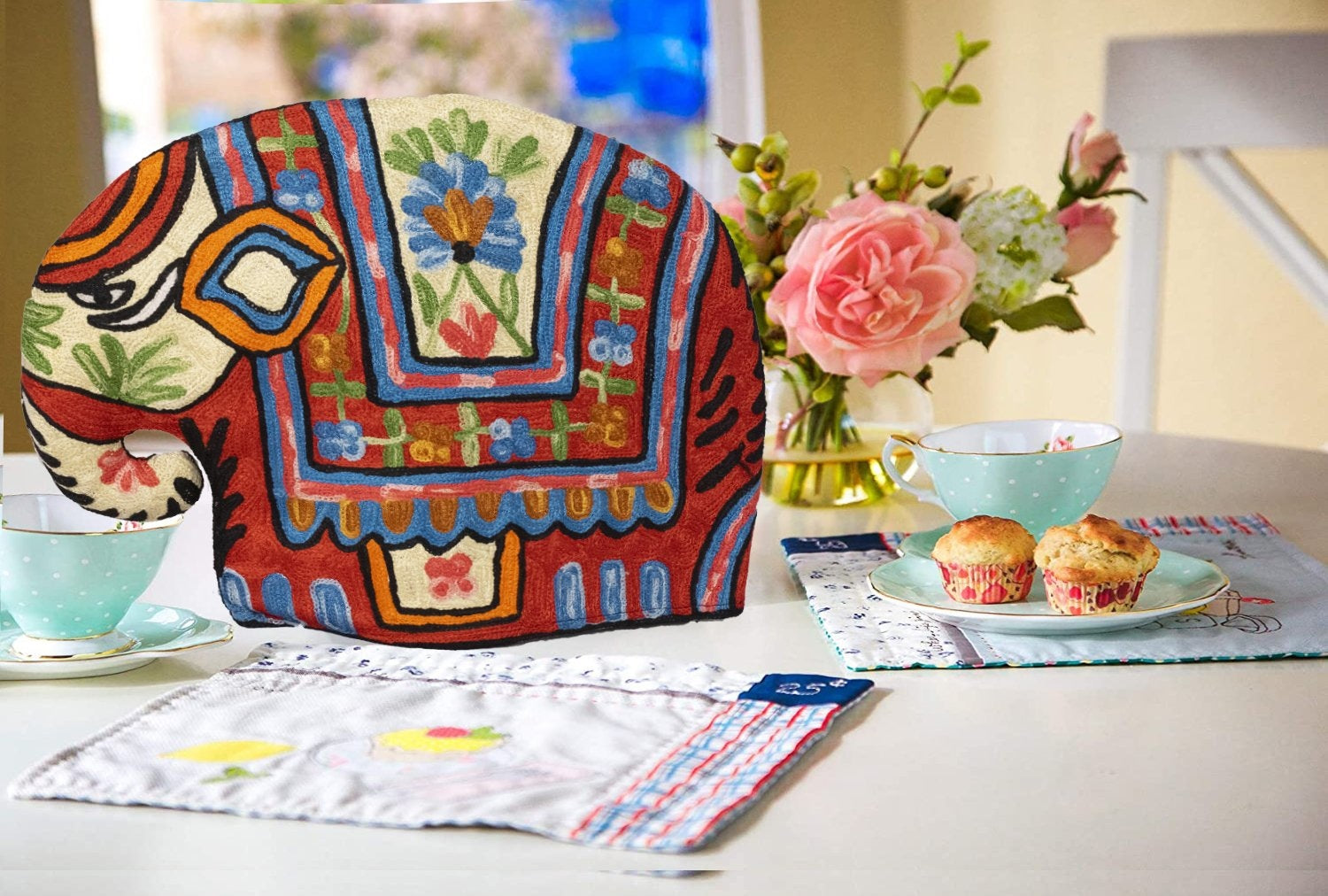 Elephant Style Kashmiri Hand Embroidered Tea Cosy 12