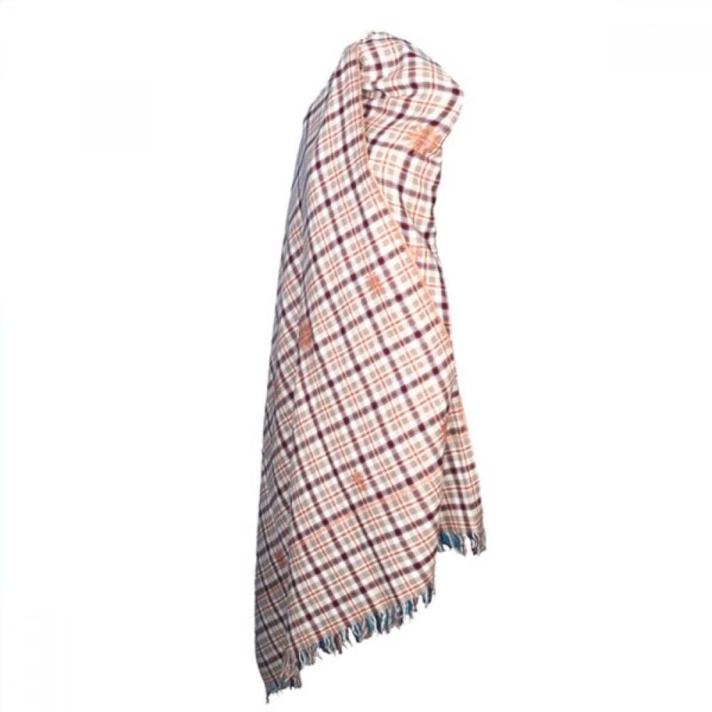 Famous Kashmiri Sozni Work Check Designer Shawl