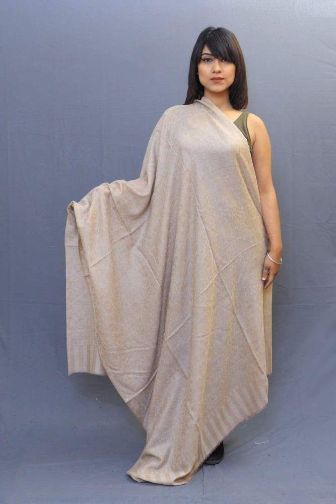 Fawn Colour Base With Darker Tone Of All Over Kani Jaal