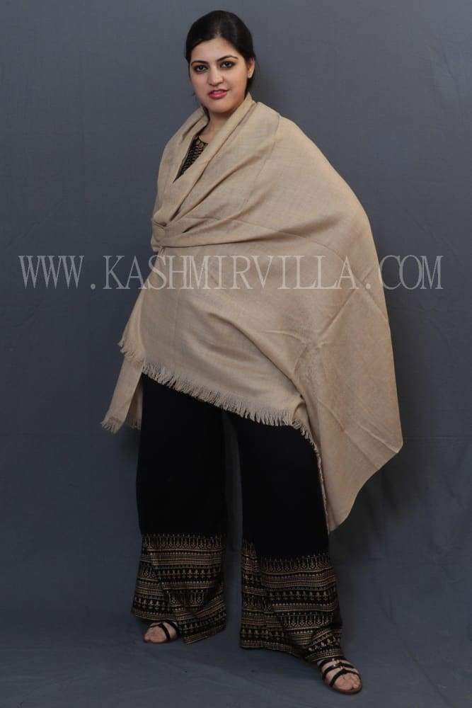Fawn Colour wool Clasic Plain Shawl.