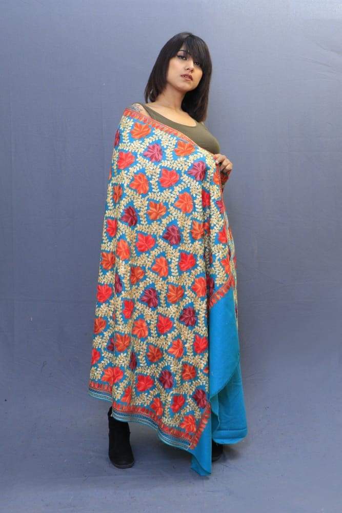 Sea Green Colour Base Beautiful Concept Of Chinaar All Over