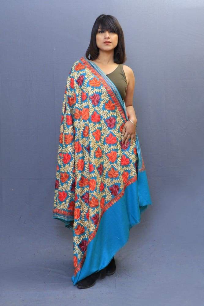 Sea Green Colour Base Beautiful Concept Of Chinaar All Over