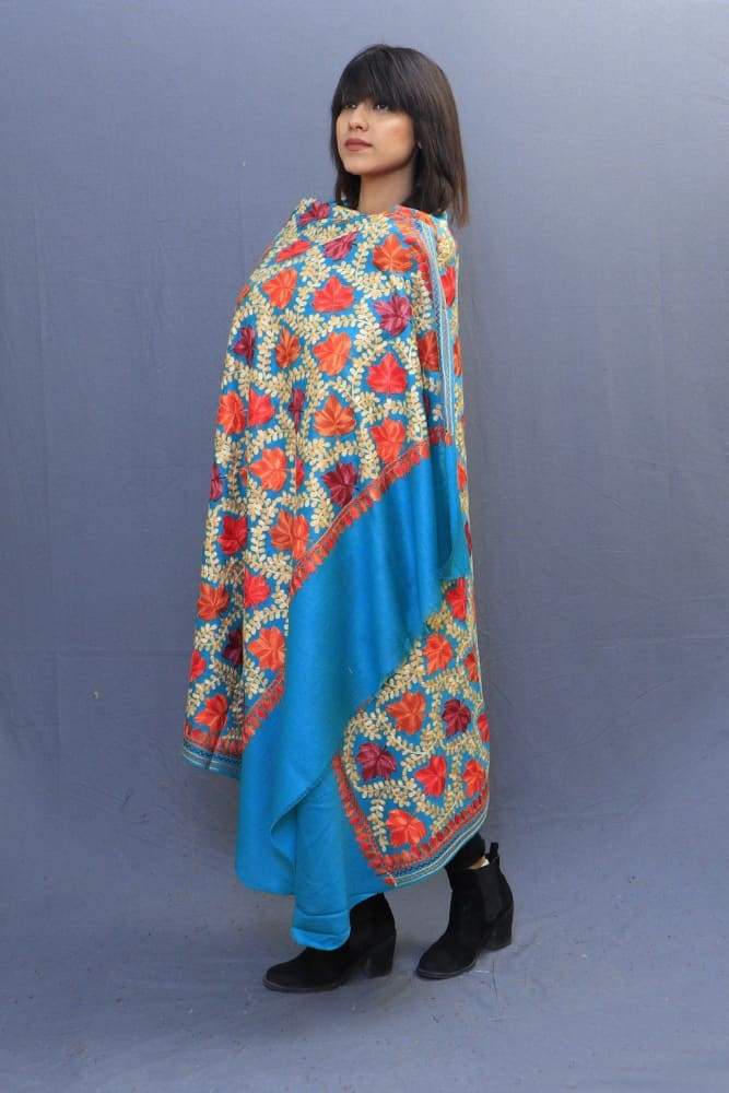 Sea Green Colour Base Beautiful Concept Of Chinaar All Over