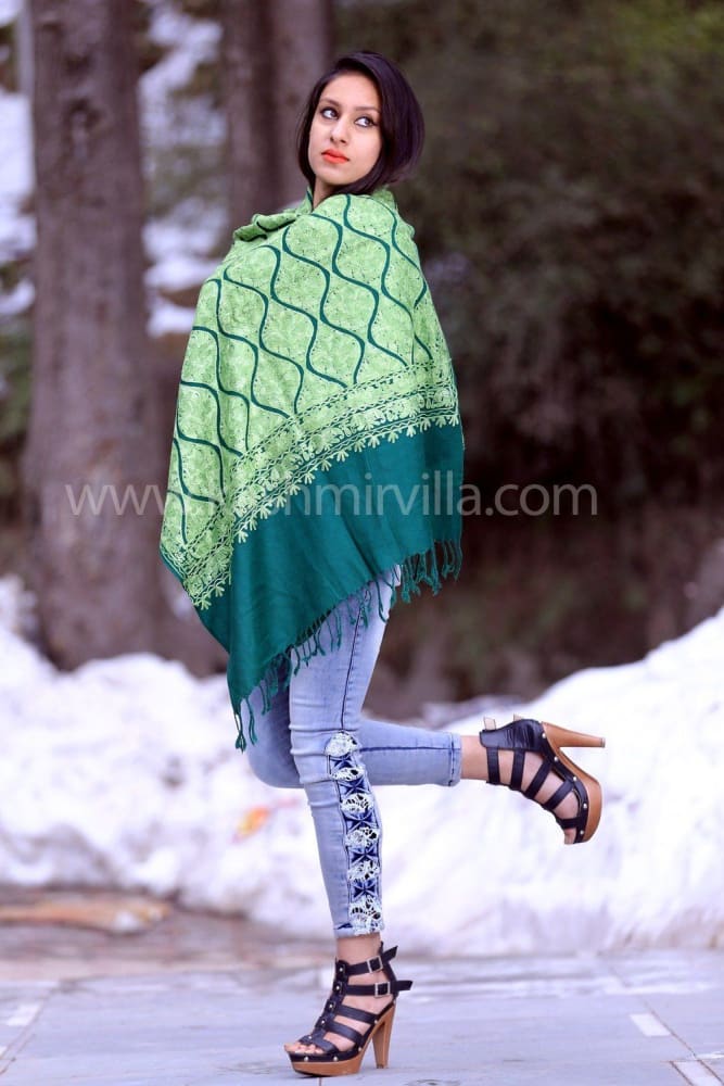 Florishing Green Colour Famous Mutka Patterned Aari Work