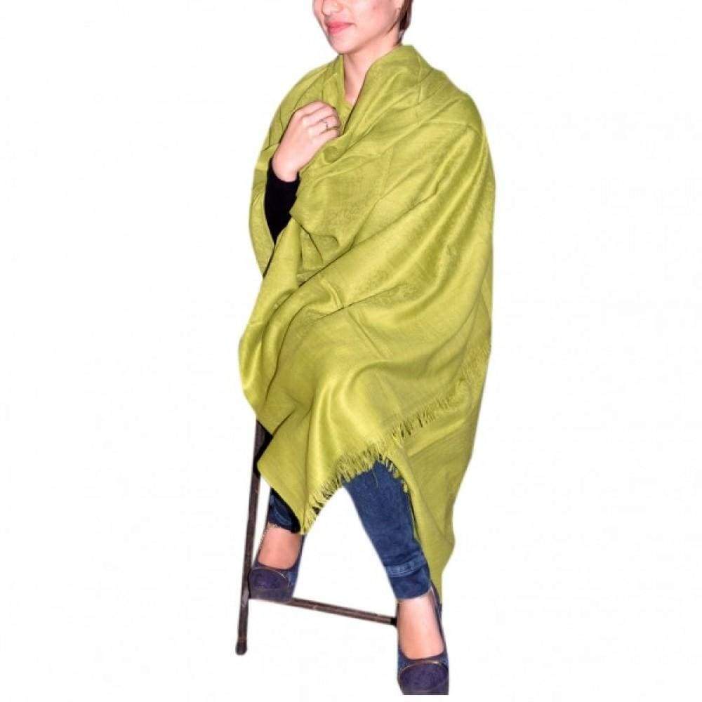 Green Colour Famous Classic Plain Shawl
