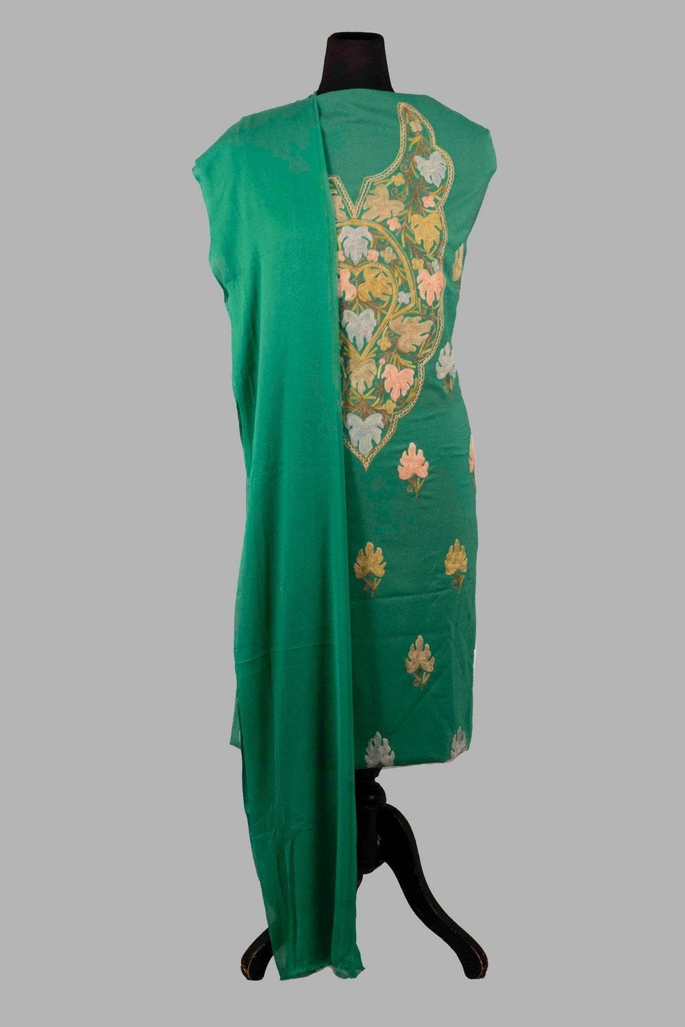 Green Colour Kashmiri Aari Work Salwar Kameez Exclusive
