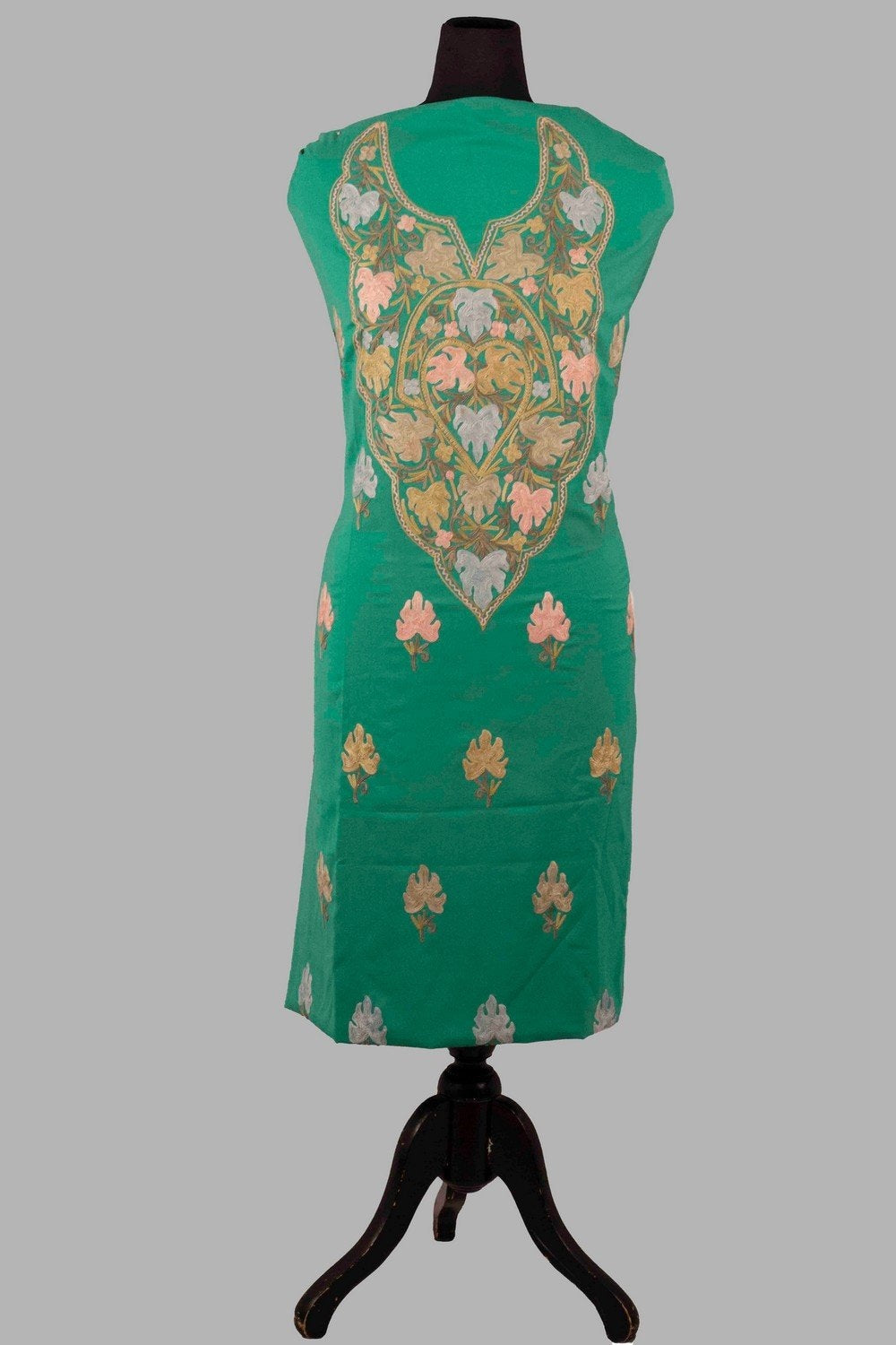 Green Colour Kashmiri Aari Work Salwar Kameez Exclusive