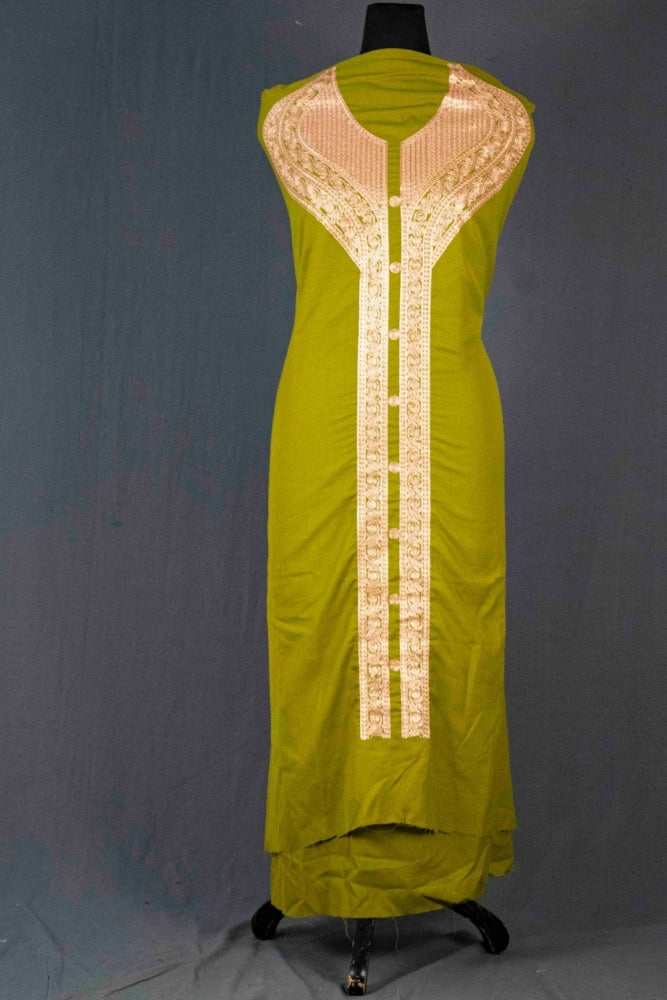 Green Colour Kashmiri Tilla Aari Work Salwar Kameez