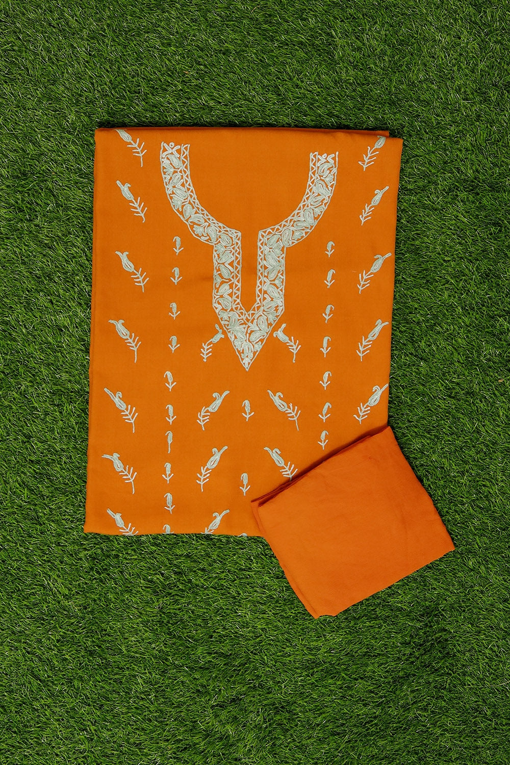 Intense Kashmiri Mustard Colour Cotton Suit With Beautiful