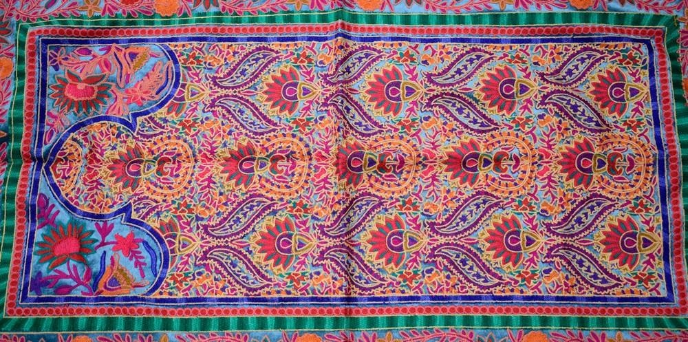 Kings Blue Colour With Multi Thread Kashmiri Aari Work