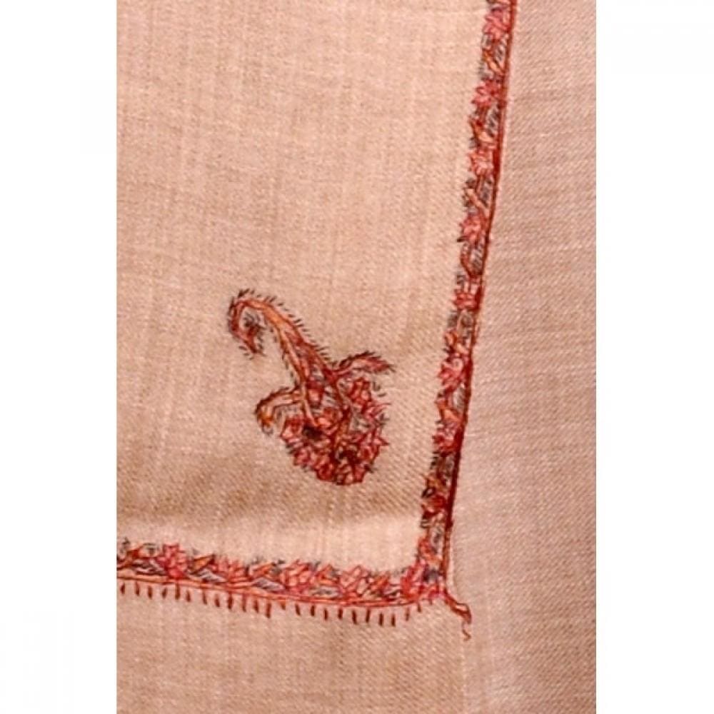 Light Brown Kashmiri Sozni Needle Work Gents Shawl
