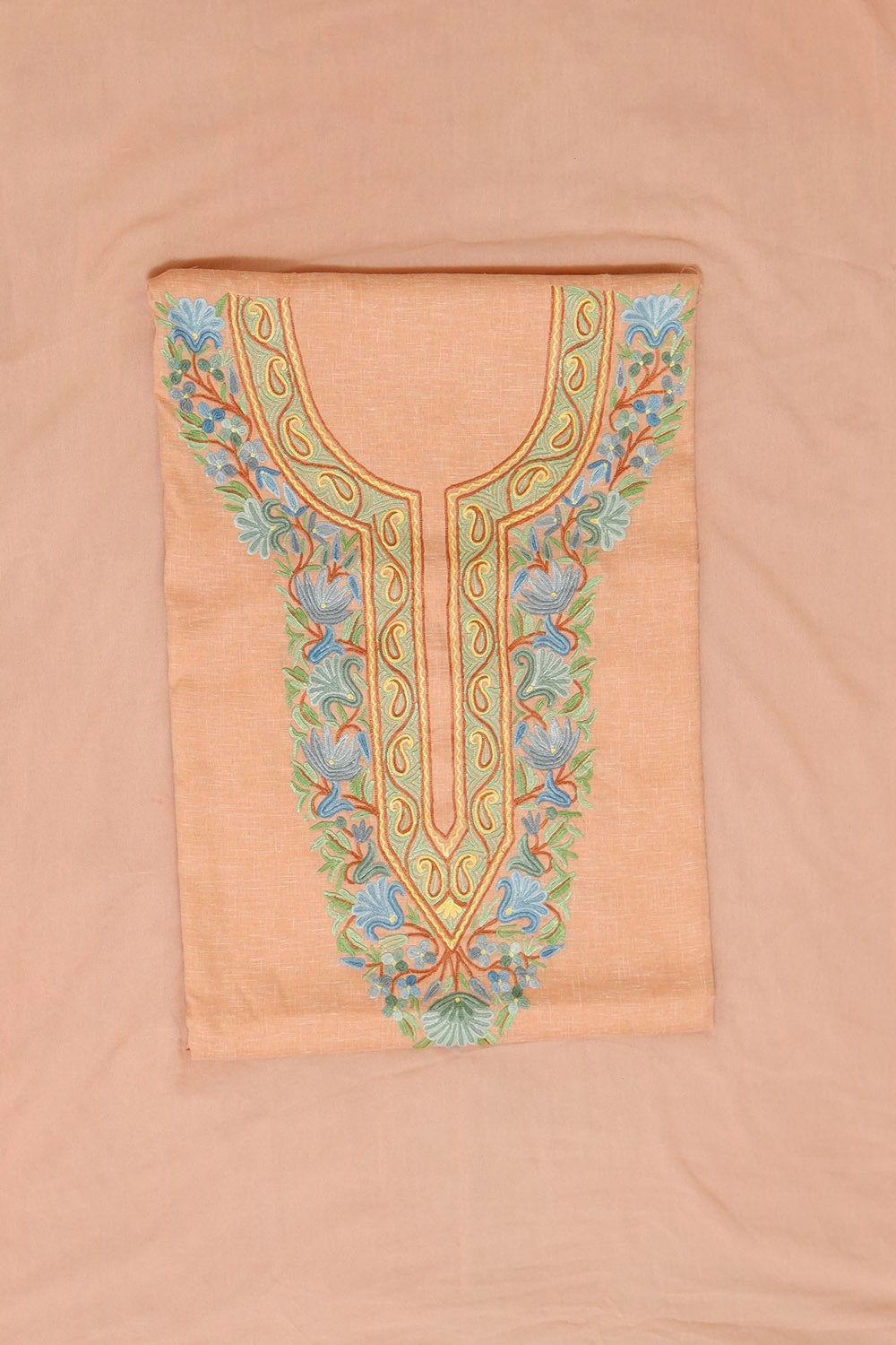 Lovely Playful Peach Colour Cotton Suit With Beautiful