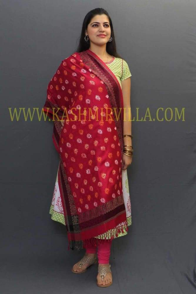 Maroon Colour Wrap With Beautifully Designed Motifs