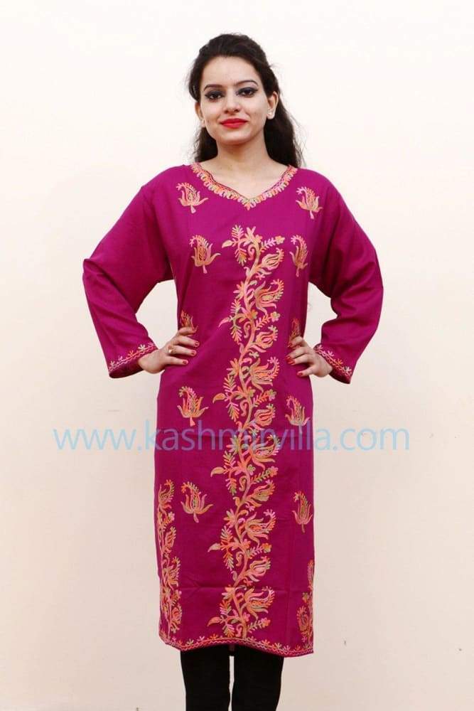 Mauve Colour Kurti With Unique Design Of Bail And Motifs