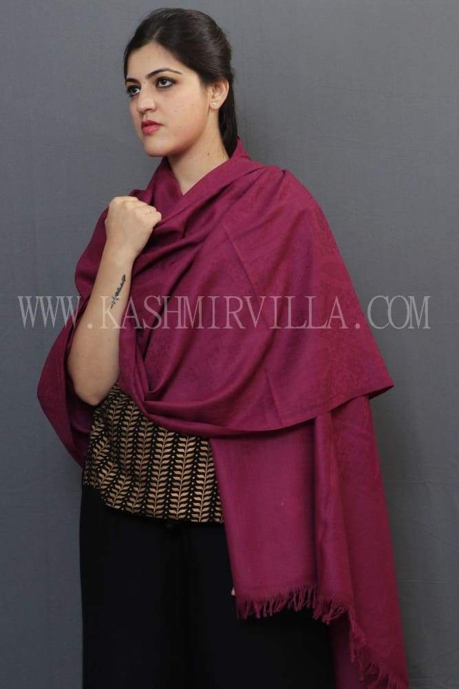 Mauve Colour wool Clasic Plain Shawl.