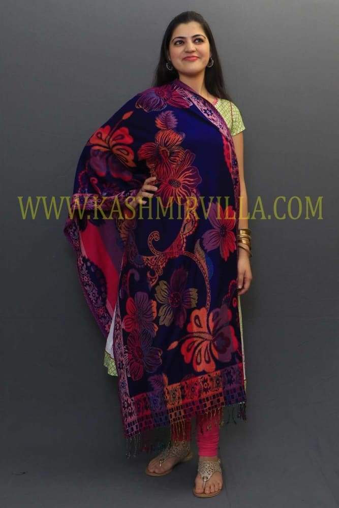 Multicolour Texture On Blue Colour Base Looks Royal