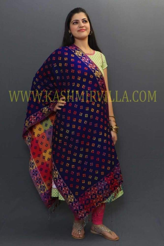 Multicolour Texture On Navy Blue Base Looks Elegant