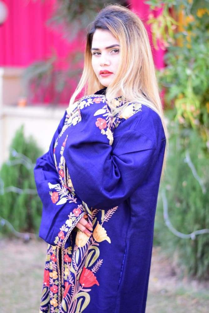 Navy Blue Colour Aari Work Embroidered Jacket Designer
