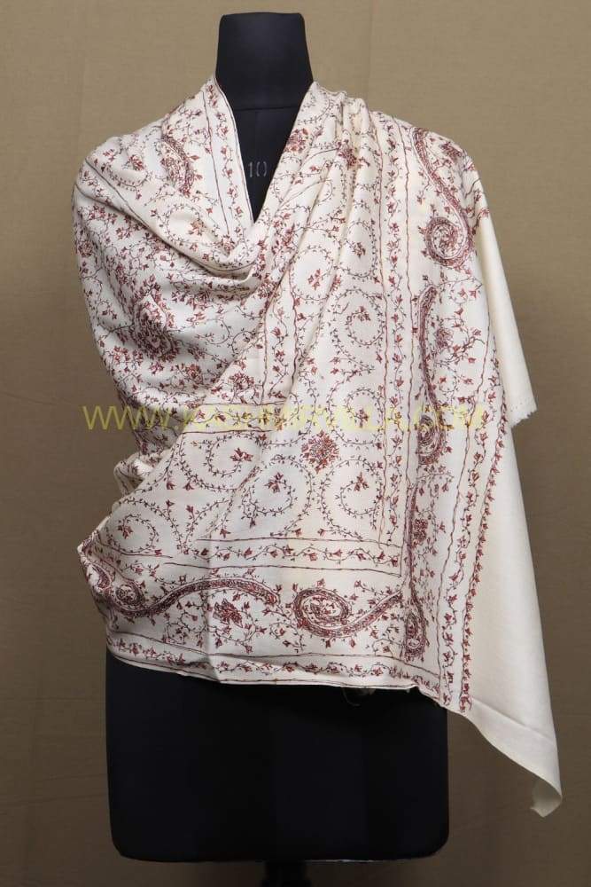 OffWhite Colour Base With Sozni work allOver Jaal Gives