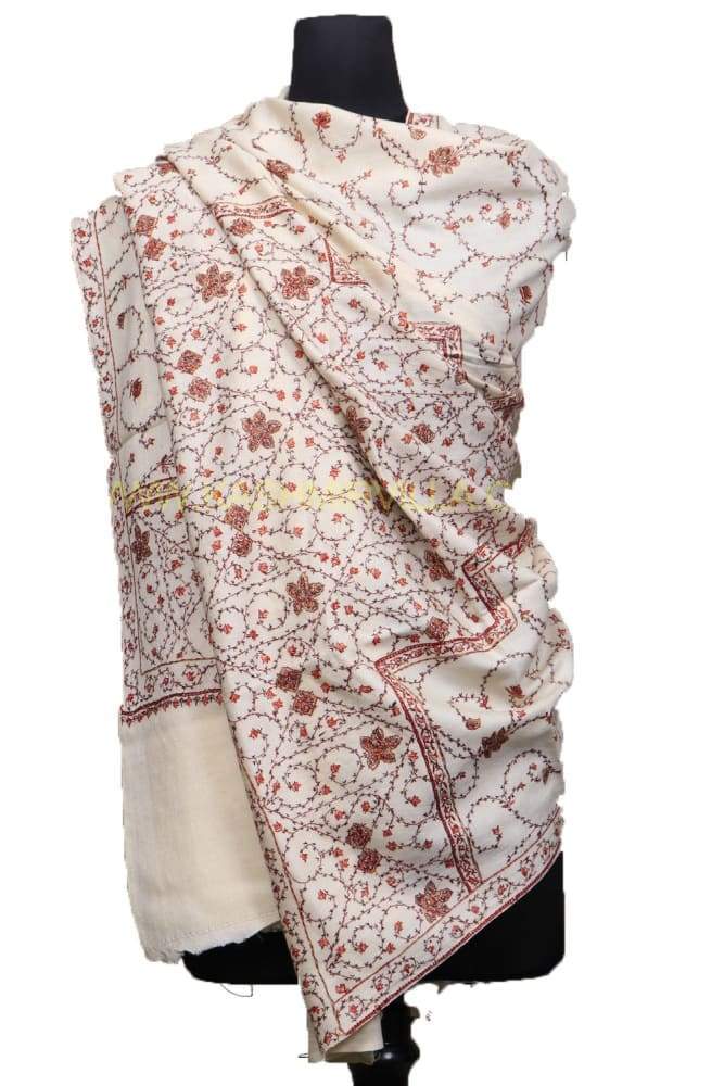 OffWhite Colour Base With Sozni work allOver Jaal Gives